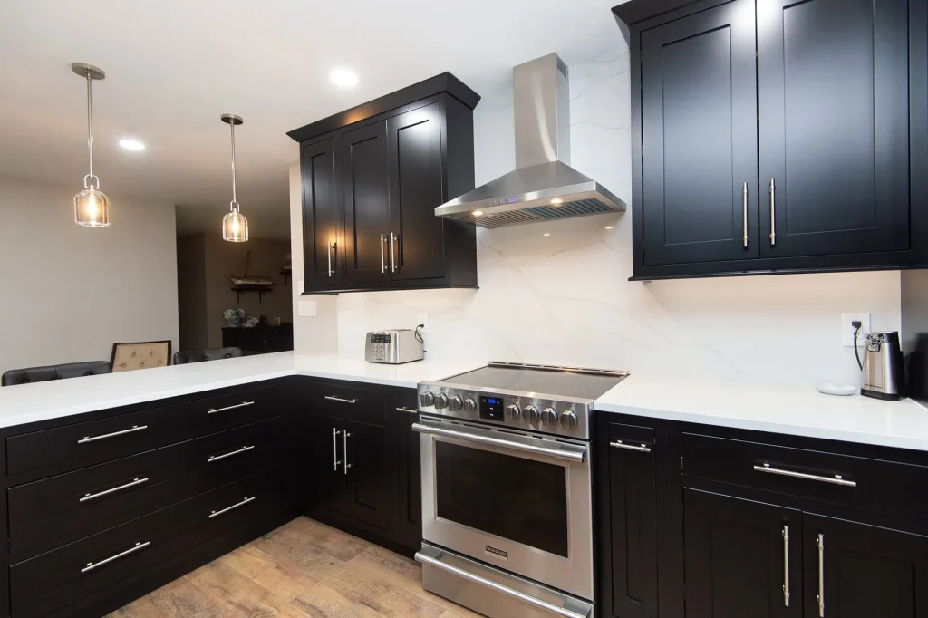 Kitchen remodel with black cabinets